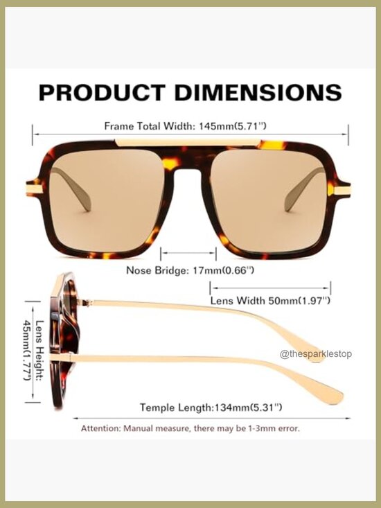 Retro Square Aviator Sunglasses Polycarbonate Frame UV Protection main image 4